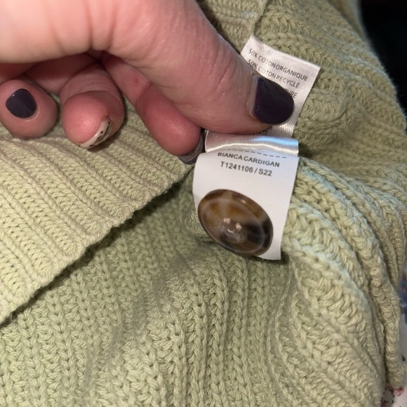 Toad&Co Bianca Oversized Organic Cotton Cardigan Green XS Sustainable - Picture 7 of 7